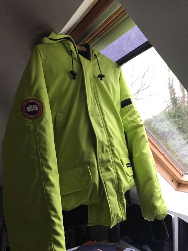 lime green canada goose jacket